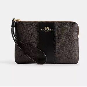 Coach Brown Wristlet